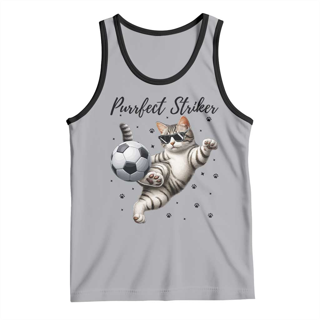 Purrfect Striker Tank Top Funny Cat Soccer Player Gift