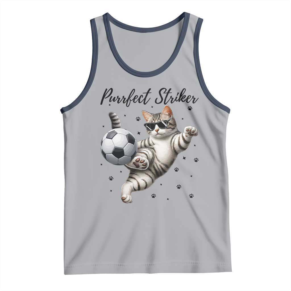 Purrfect Striker Tank Top Funny Cat Soccer Player Gift