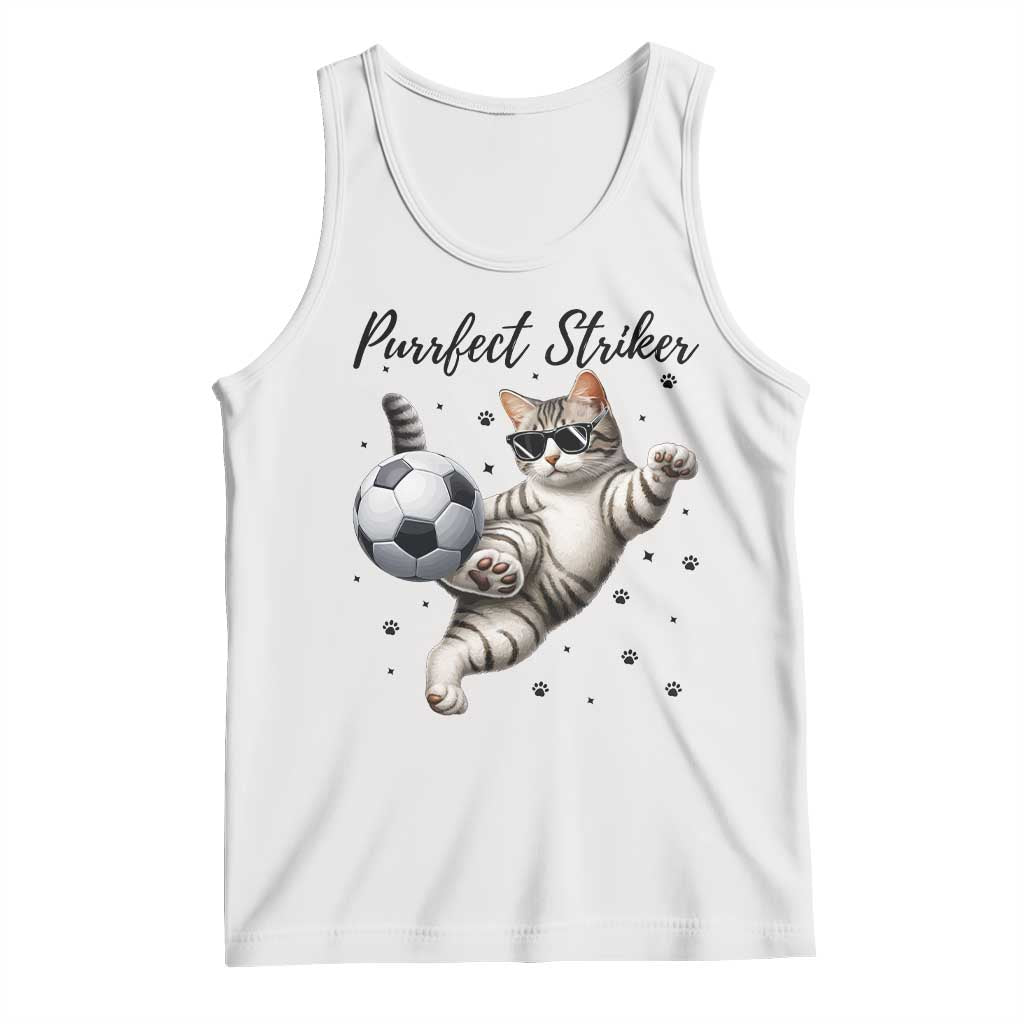 Purrfect Striker Tank Top Funny Cat Soccer Player Gift