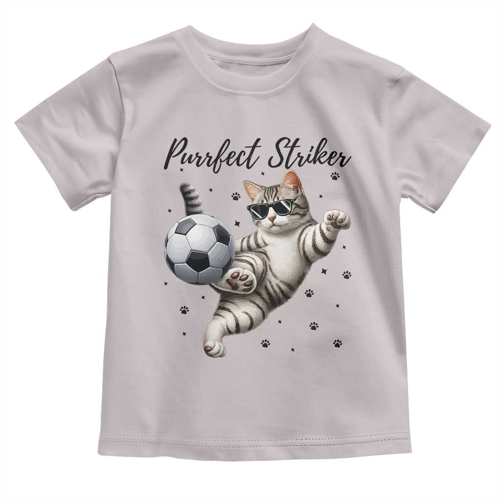 Purrfect Striker Toddler T Shirt Funny Cat Soccer Player Gift