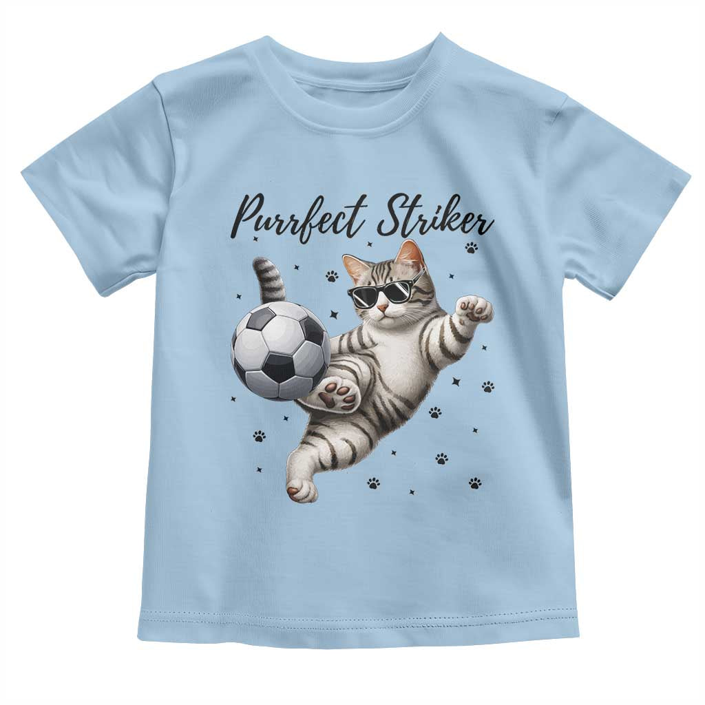 Purrfect Striker Toddler T Shirt Funny Cat Soccer Player Gift