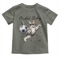 Purrfect Striker Toddler T Shirt Funny Cat Soccer Player Gift