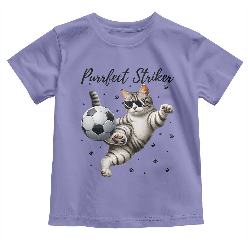 Purrfect Striker Toddler T Shirt Funny Cat Soccer Player Gift