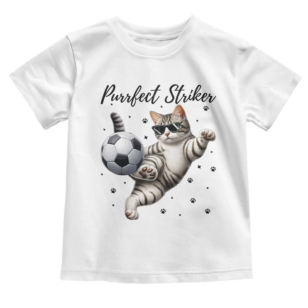 Purrfect Striker Toddler T Shirt Funny Cat Soccer Player Gift