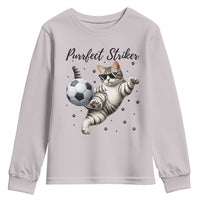 Purrfect Striker Youth Sweatshirt Funny Cat Soccer Player Gift