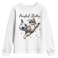 Purrfect Striker Youth Sweatshirt Funny Cat Soccer Player Gift