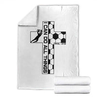 I Can Do All Things Through Soccer Christian Faith Gift Throw Blanket