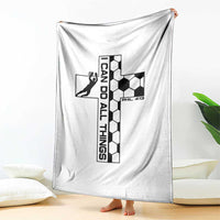 I Can Do All Things Through Soccer Christian Faith Gift Throw Blanket