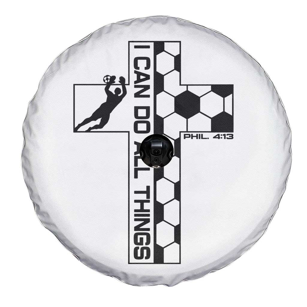 I Can Do All Things Through Soccer Christian Faith Gift Spare Tire Cover