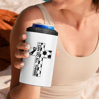 I Can Do All Things Through Soccer Christian Faith Gift 4 in 1 Can Cooler Tumbler