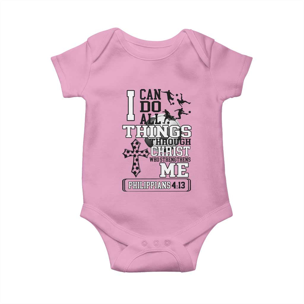 Soccer Christian Gift Baby Onesie I Can Do All Things Through Christ