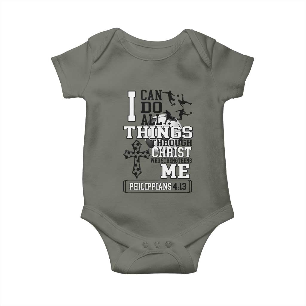 Soccer Christian Gift Baby Onesie I Can Do All Things Through Christ
