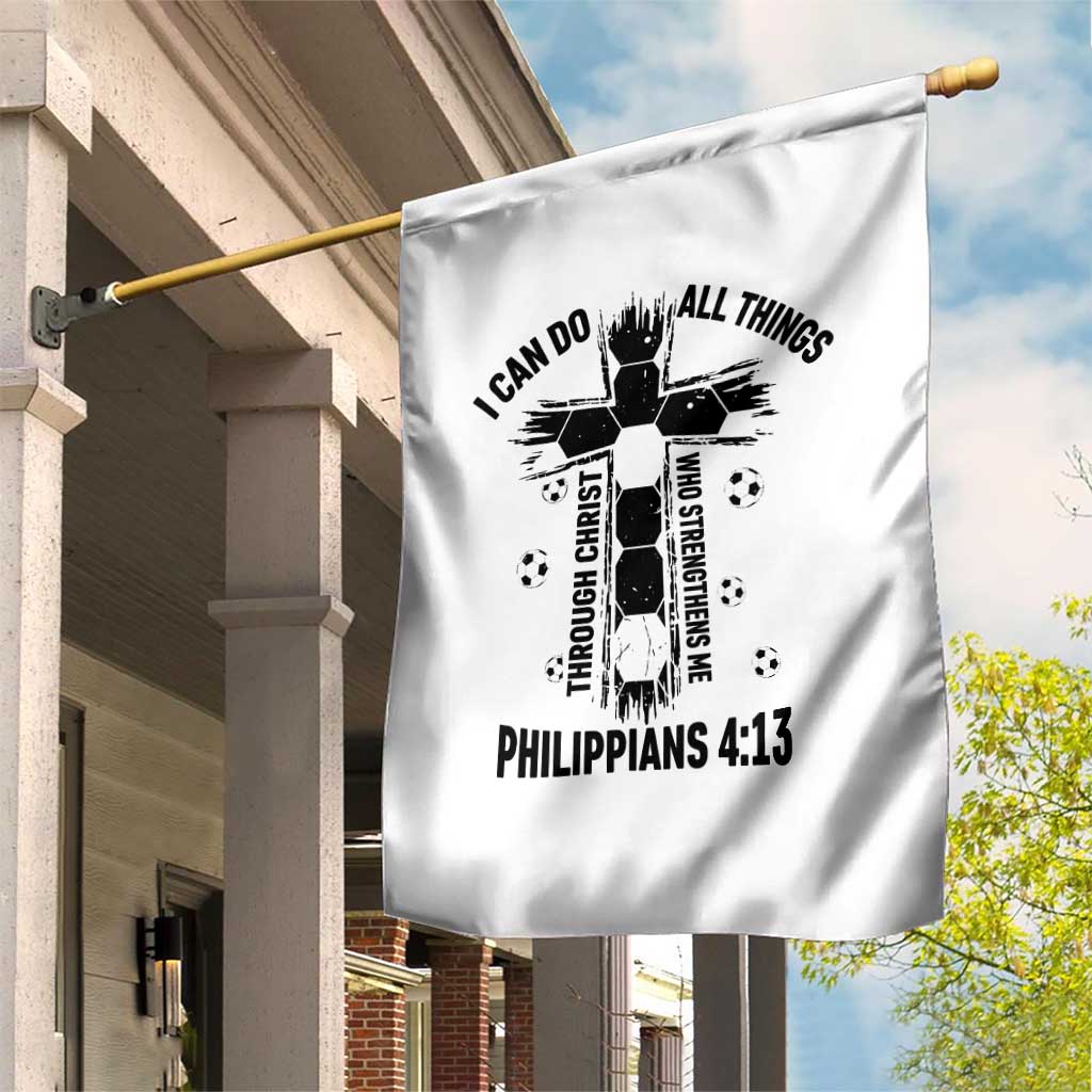 I Can Do All Things Through Christ Garden Flag Christian Soccer Faith