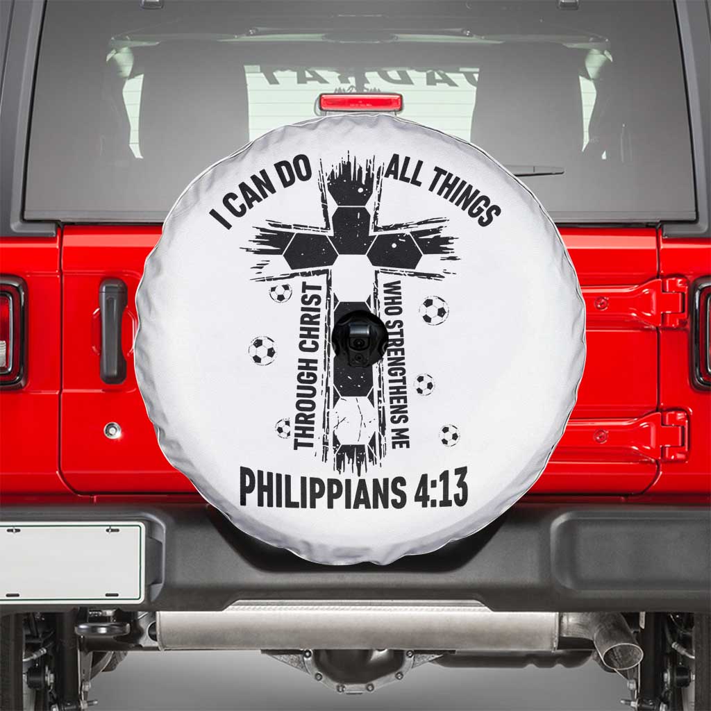 I Can Do All Things Through Christ Spare Tire Cover Christian Soccer Faith