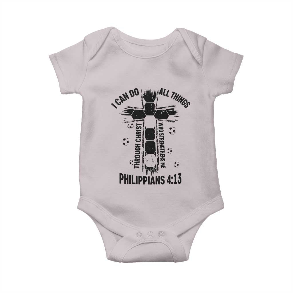 I Can Do All Things Through Christ Baby Onesie Christian Soccer Faith