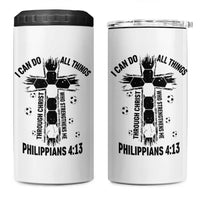 I Can Do All Things Through Christ 4 in 1 Can Cooler Tumbler Christian Soccer Faith