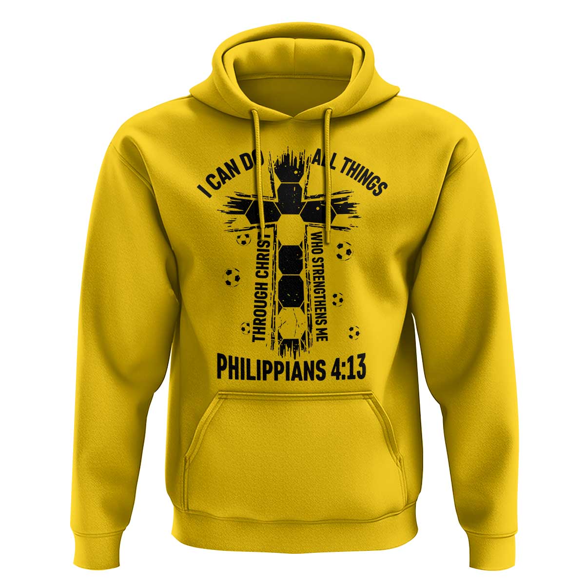 I Can Do All Things Through Christ Hoodie Christian Soccer Faith