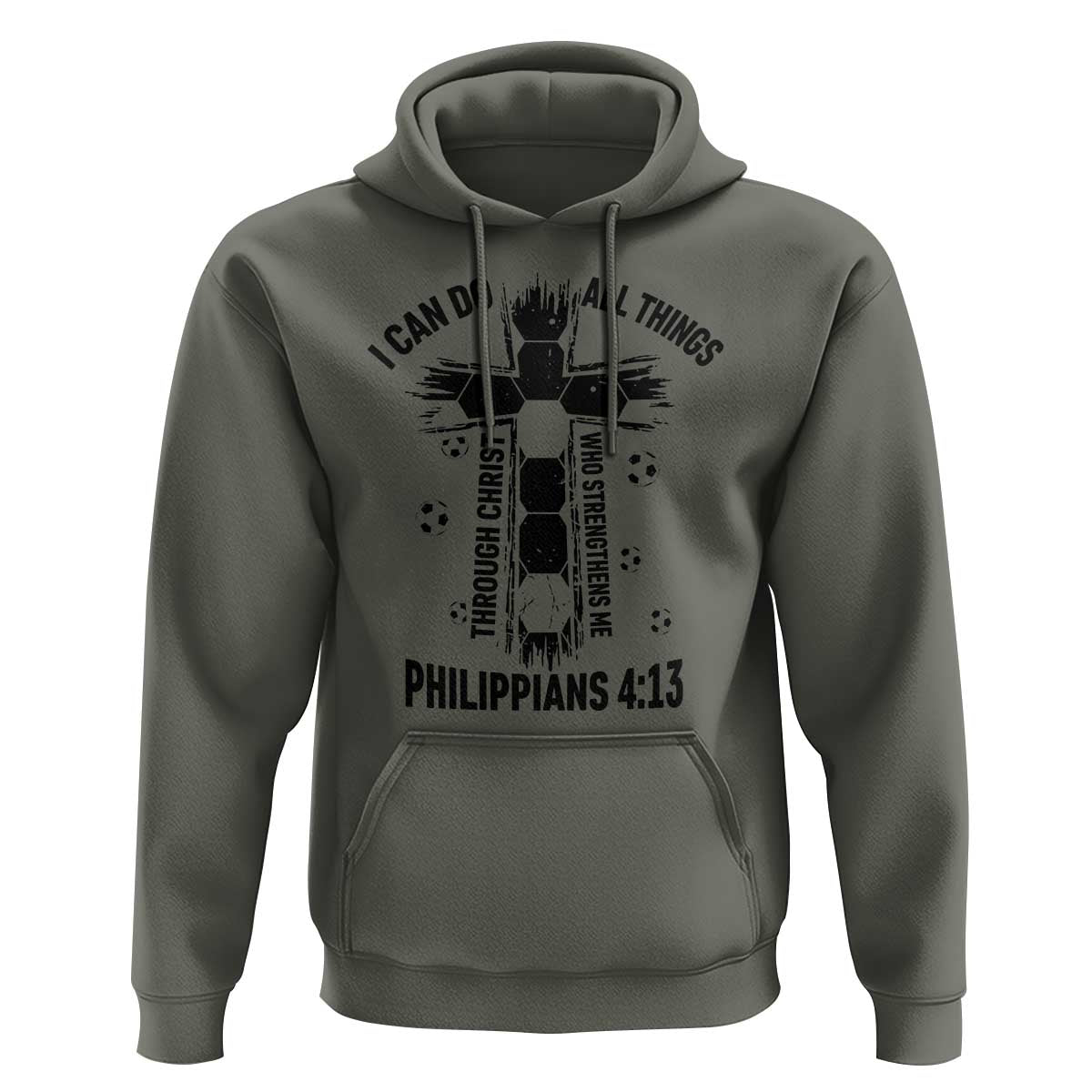 I Can Do All Things Through Christ Hoodie Christian Soccer Faith