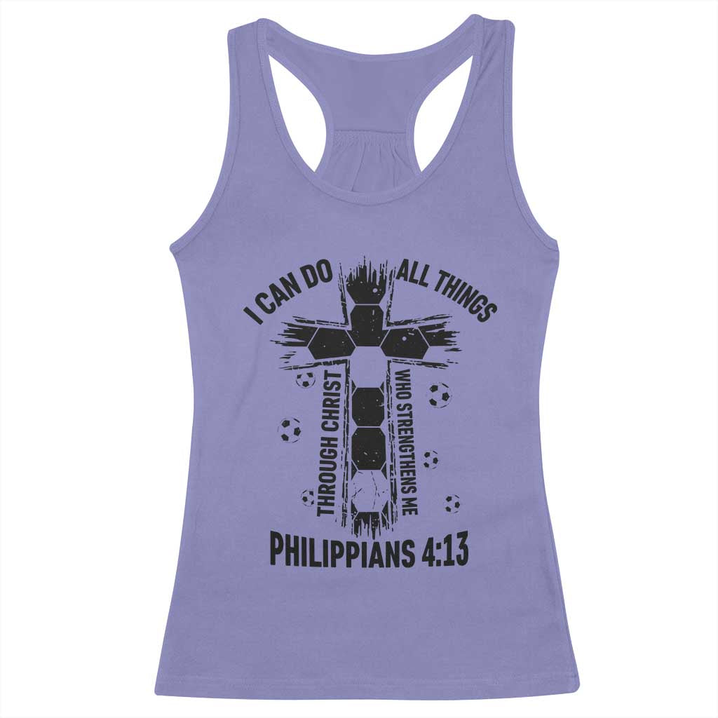 I Can Do All Things Through Christ Racerback Tank Top Christian Soccer Faith