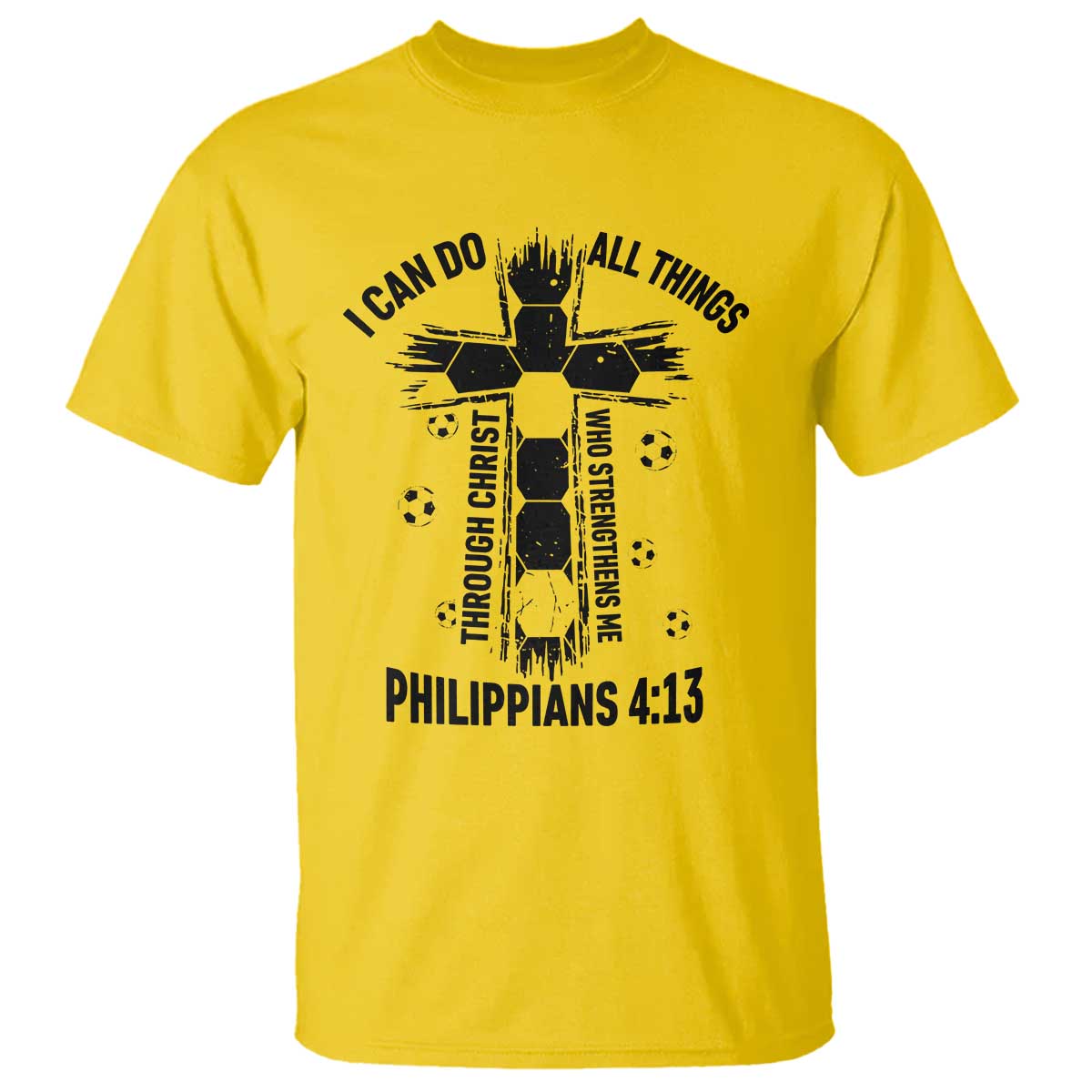 I Can Do All Things Through Christ T Shirt Christian Soccer Faith
