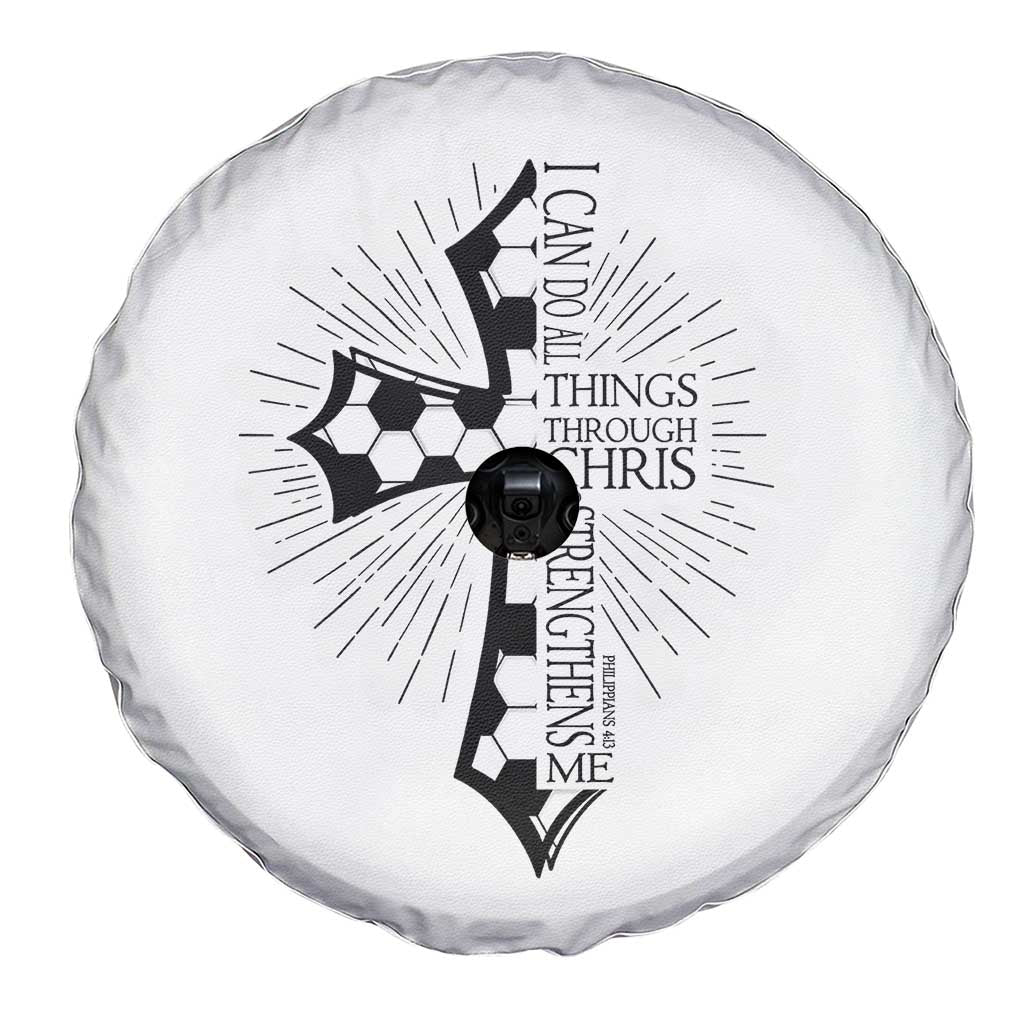 I Can Do All Things Through Christ Spare Tire Cover Christian Soccer Cross Gift