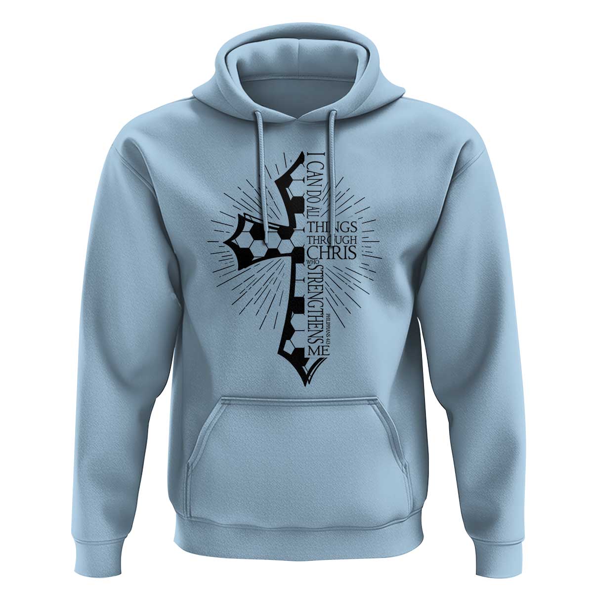 I Can Do All Things Through Christ Hoodie Christian Soccer Cross Gift