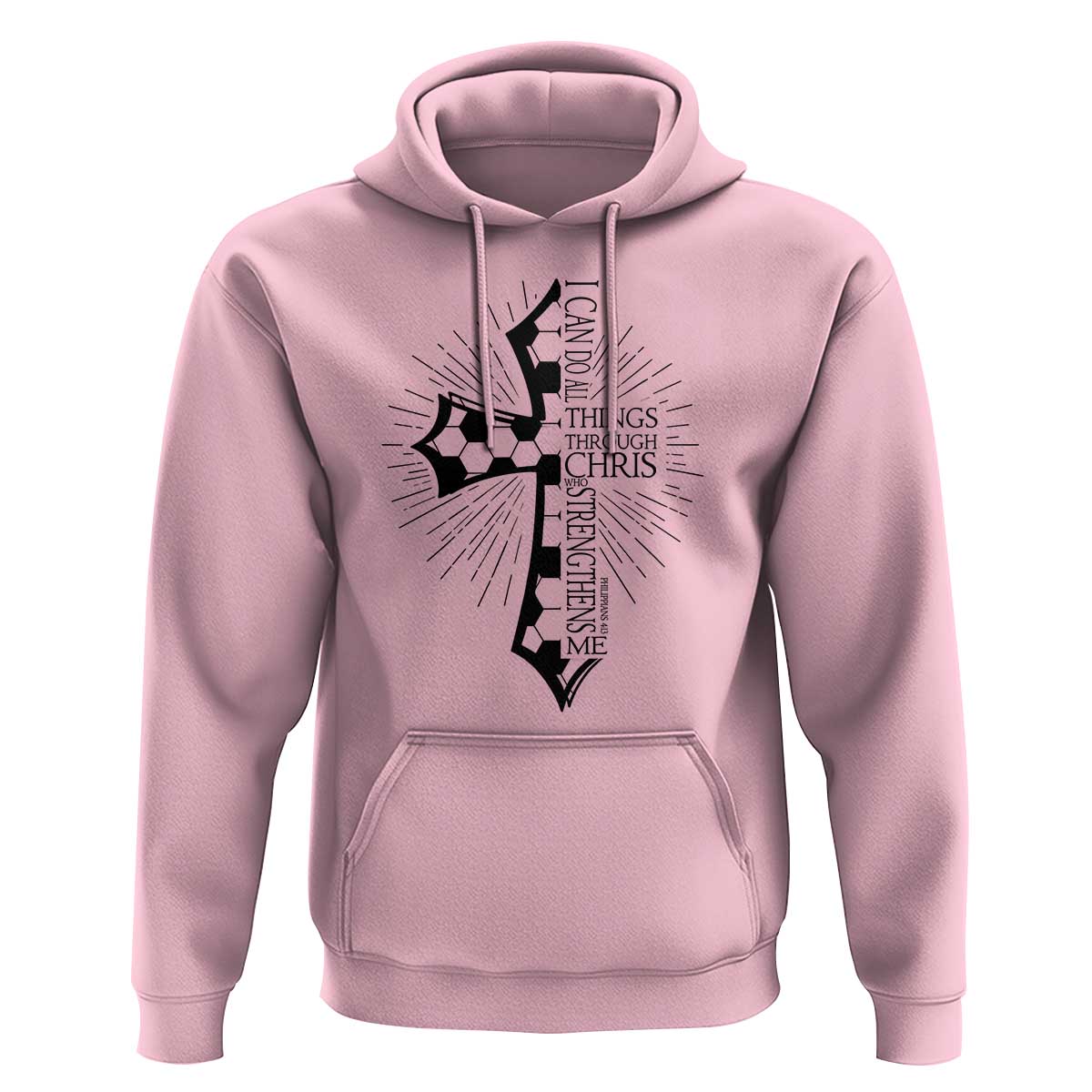 I Can Do All Things Through Christ Hoodie Christian Soccer Cross Gift