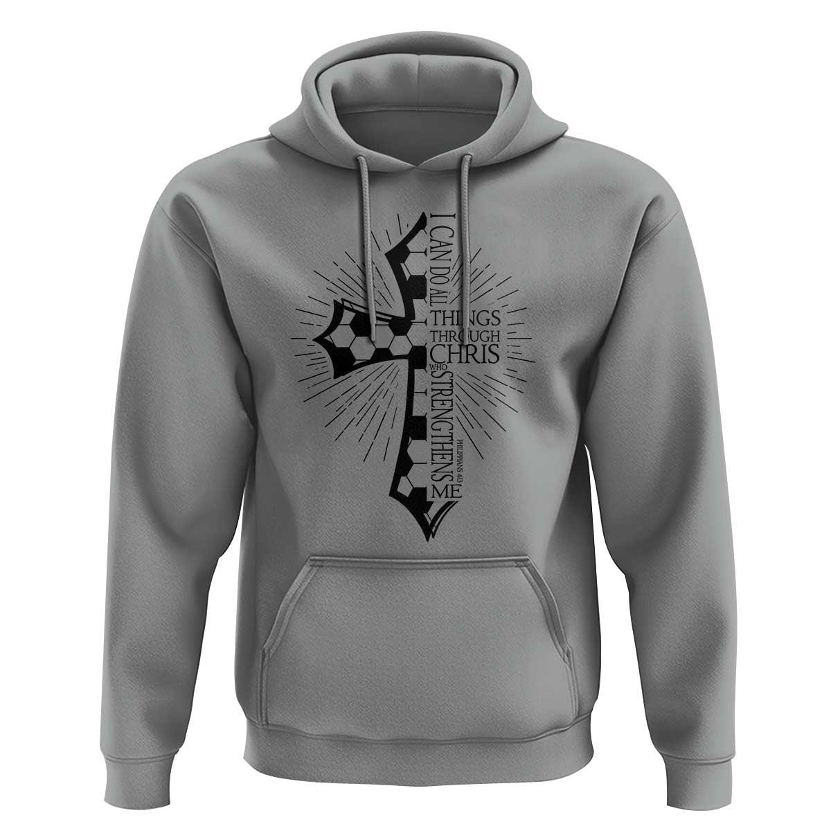 I Can Do All Things Through Christ Hoodie Christian Soccer Cross Gift
