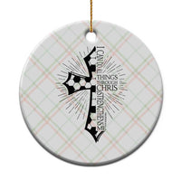 I Can Do All Things Through Christ Ceramic Ornament Christian Soccer Cross Gift