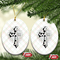 I Can Do All Things Through Christ Ceramic Ornament Christian Soccer Cross Gift