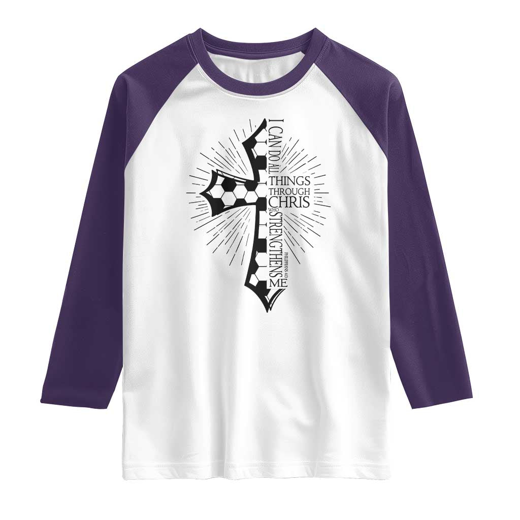 I Can Do All Things Through Christ Raglan Shirt Christian Soccer Cross Gift