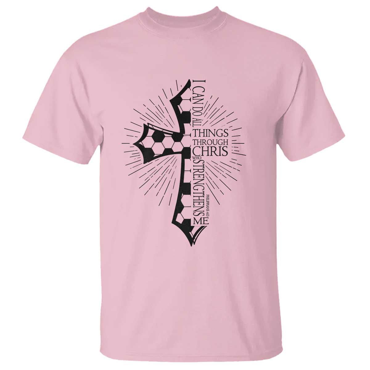 I Can Do All Things Through Christ T Shirt Christian Soccer Cross Gift