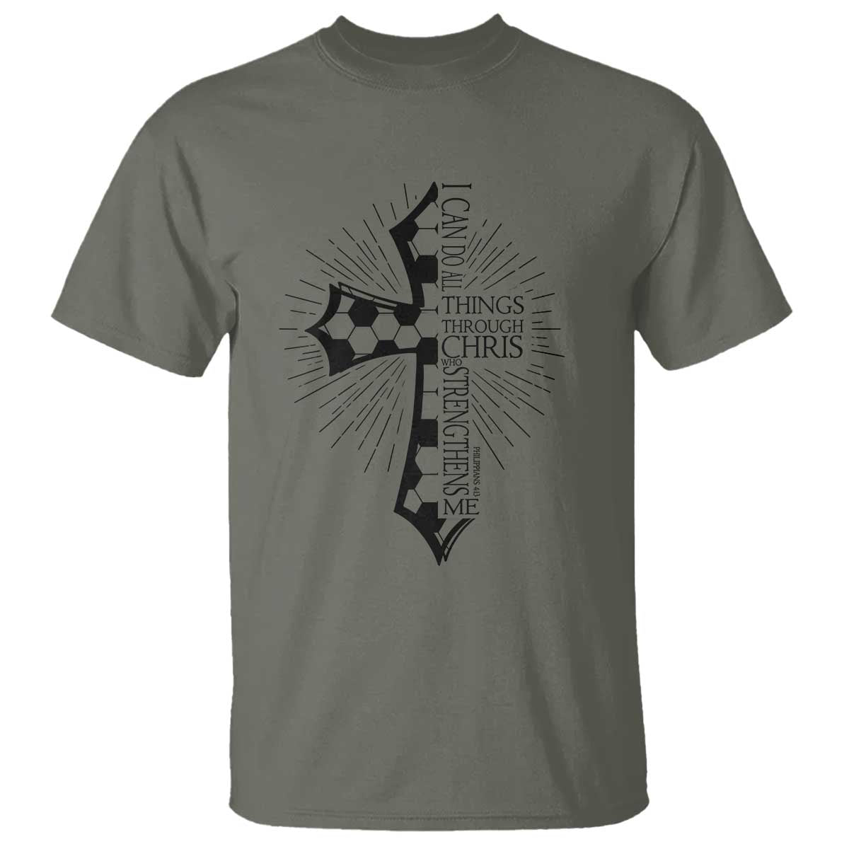 I Can Do All Things Through Christ T Shirt Christian Soccer Cross Gift