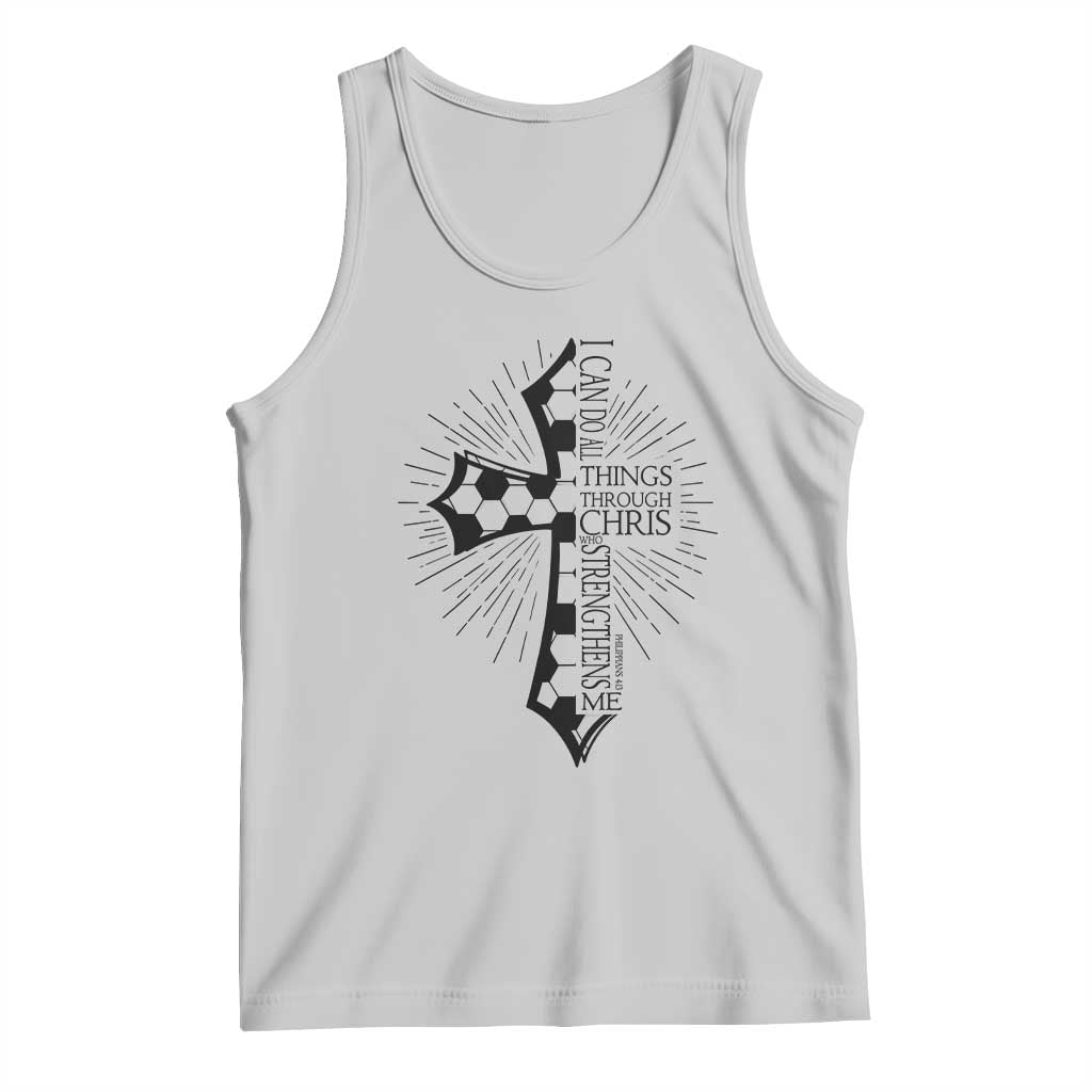 I Can Do All Things Through Christ Tank Top Christian Soccer Cross Gift