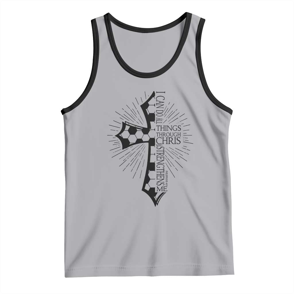 I Can Do All Things Through Christ Tank Top Christian Soccer Cross Gift