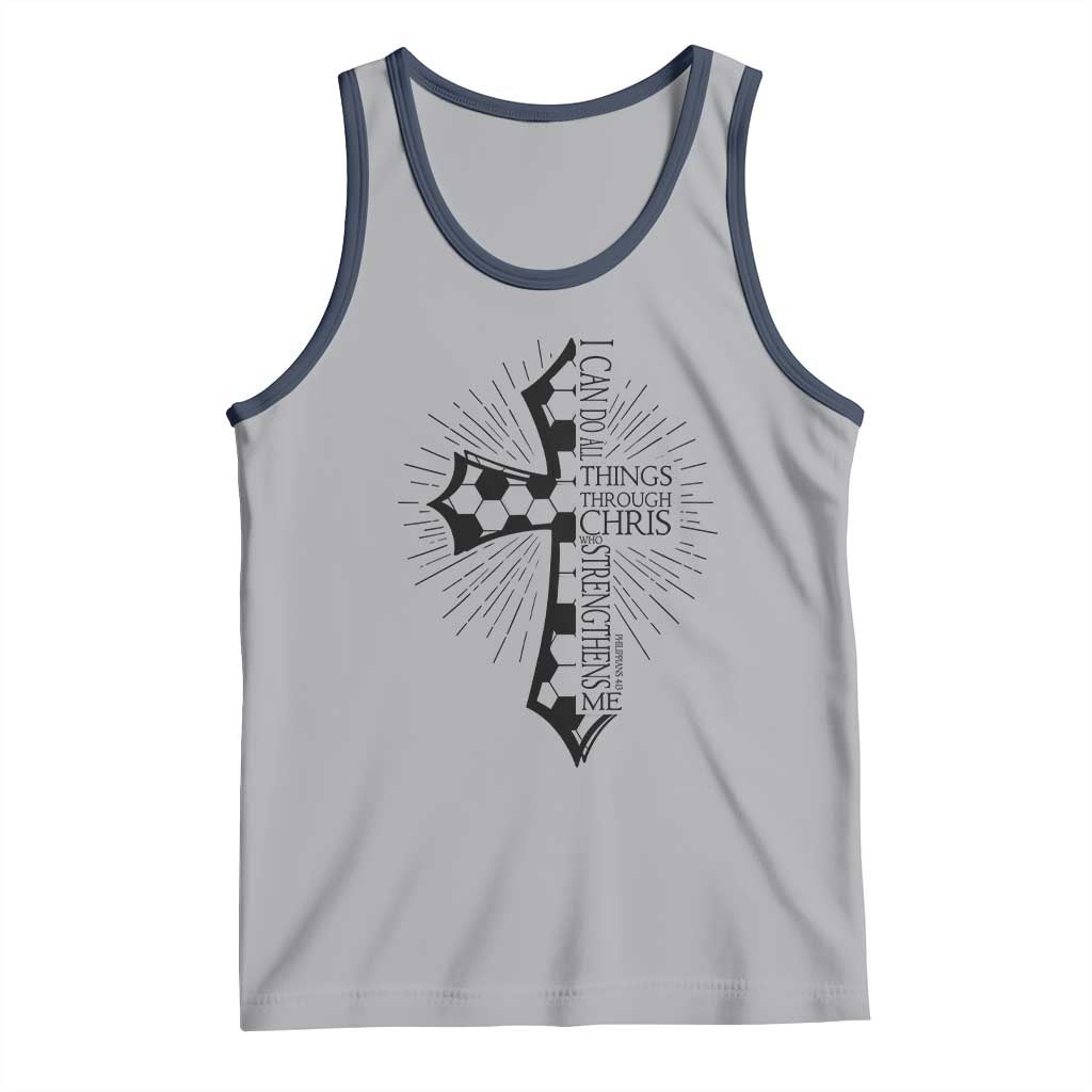 I Can Do All Things Through Christ Tank Top Christian Soccer Cross Gift