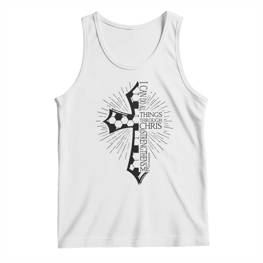 I Can Do All Things Through Christ Tank Top Christian Soccer Cross Gift