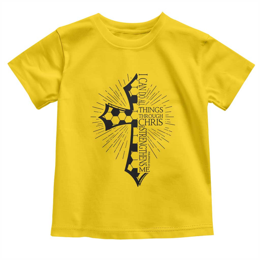 I Can Do All Things Through Christ Toddler T Shirt Christian Soccer Cross Gift