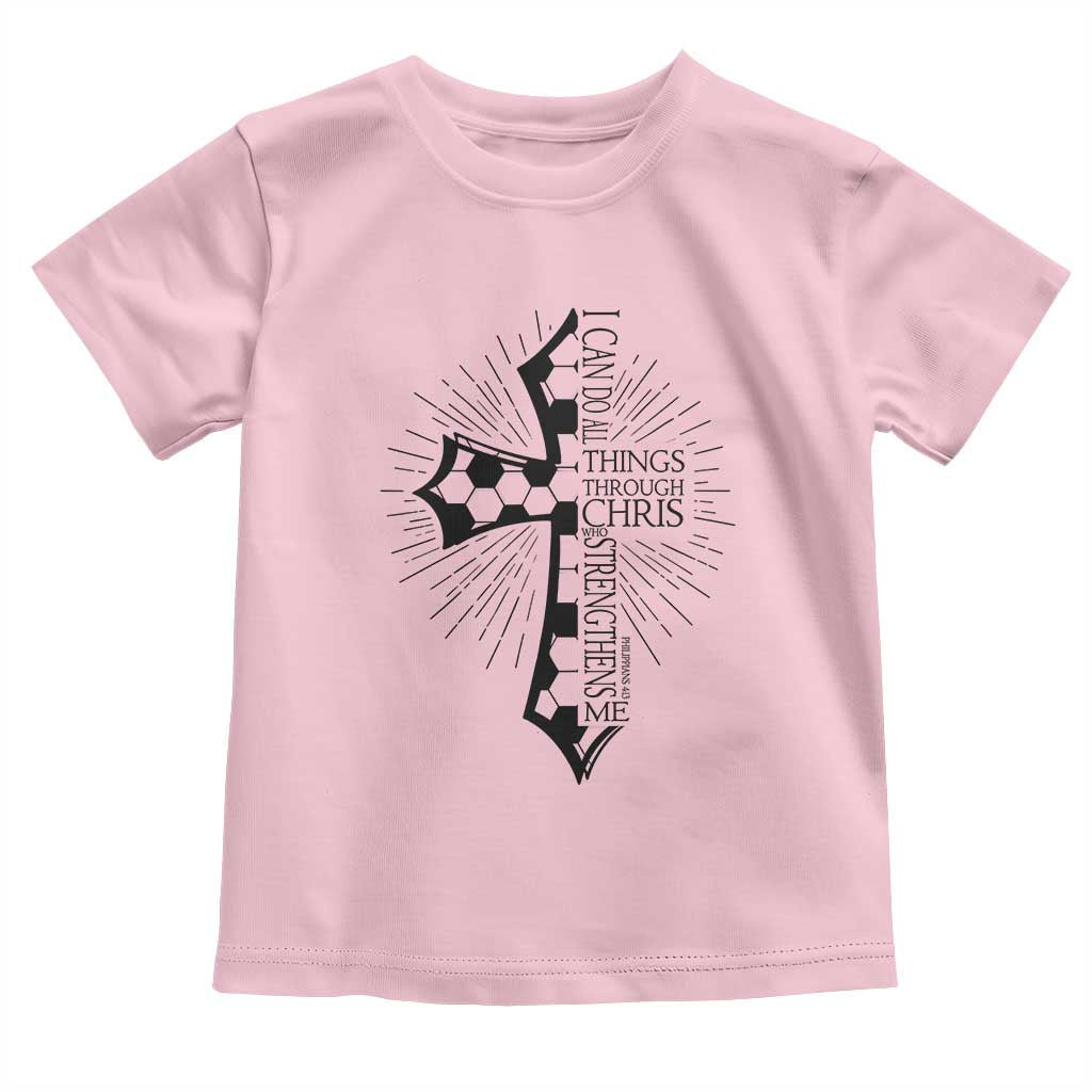 I Can Do All Things Through Christ Toddler T Shirt Christian Soccer Cross Gift