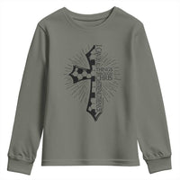 I Can Do All Things Through Christ Youth Sweatshirt Christian Soccer Cross Gift