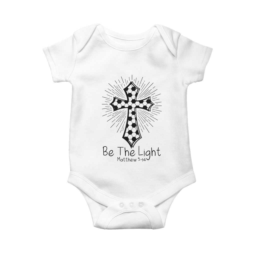 Be The Light Matthew 5 14 Baby Onesie Christian Soccer Faith Gift