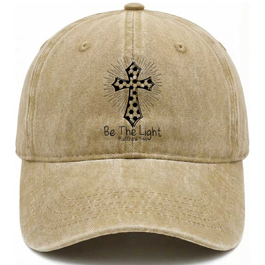 Be The Light Matthew 5 14 Washed Cotton Baseball Cap Christian Soccer Faith Gift
