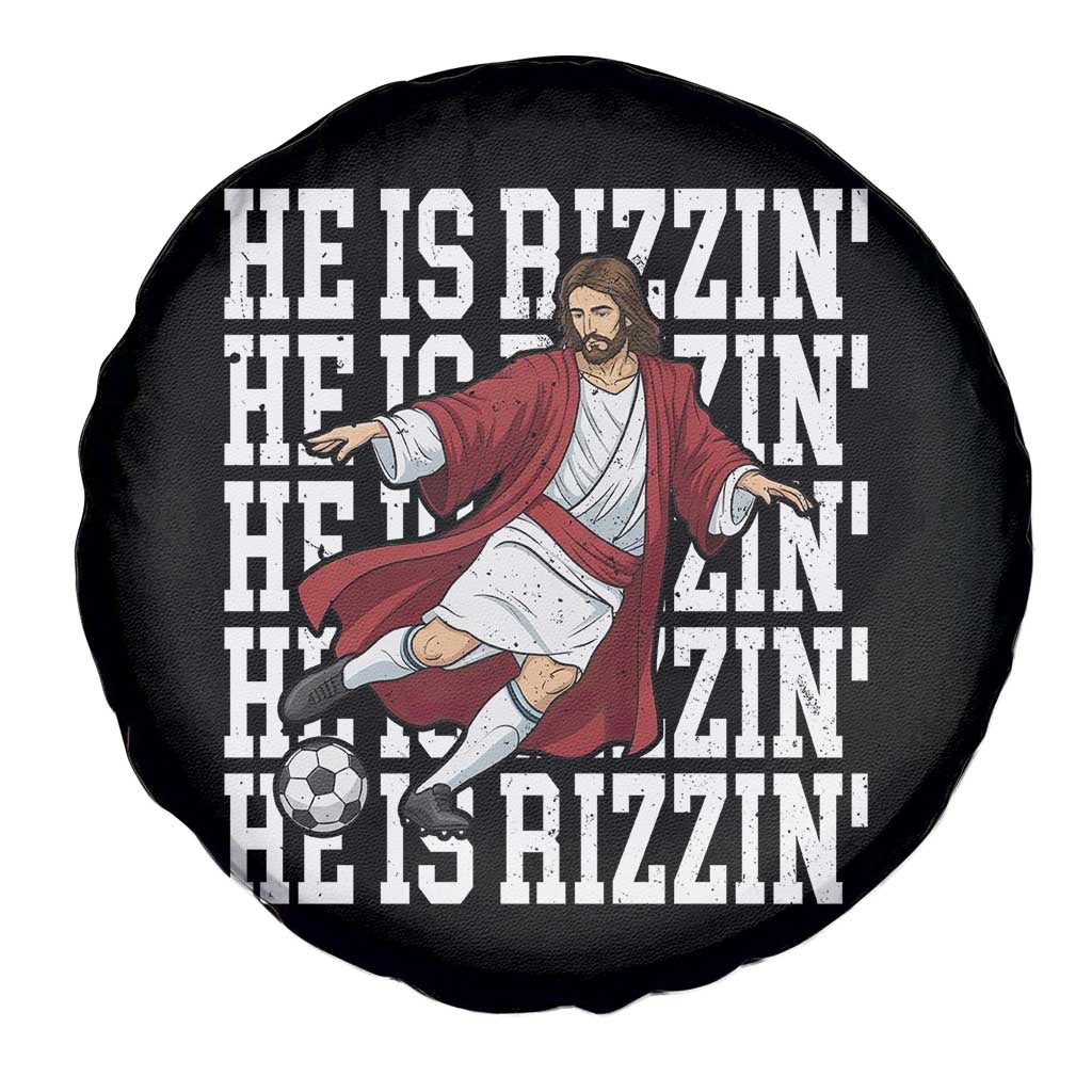 He Is Rizzin Spare Tire Cover Funny Christian Soccer Lover Gift