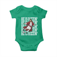 He Is Rizzin Baby Onesie Funny Christian Soccer Lover Gift