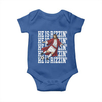 He Is Rizzin Baby Onesie Funny Christian Soccer Lover Gift