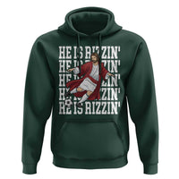 He Is Rizzin Hoodie Funny Christian Soccer Lover Gift