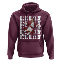 He Is Rizzin Hoodie Funny Christian Soccer Lover Gift
