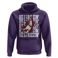 He Is Rizzin Hoodie Funny Christian Soccer Lover Gift