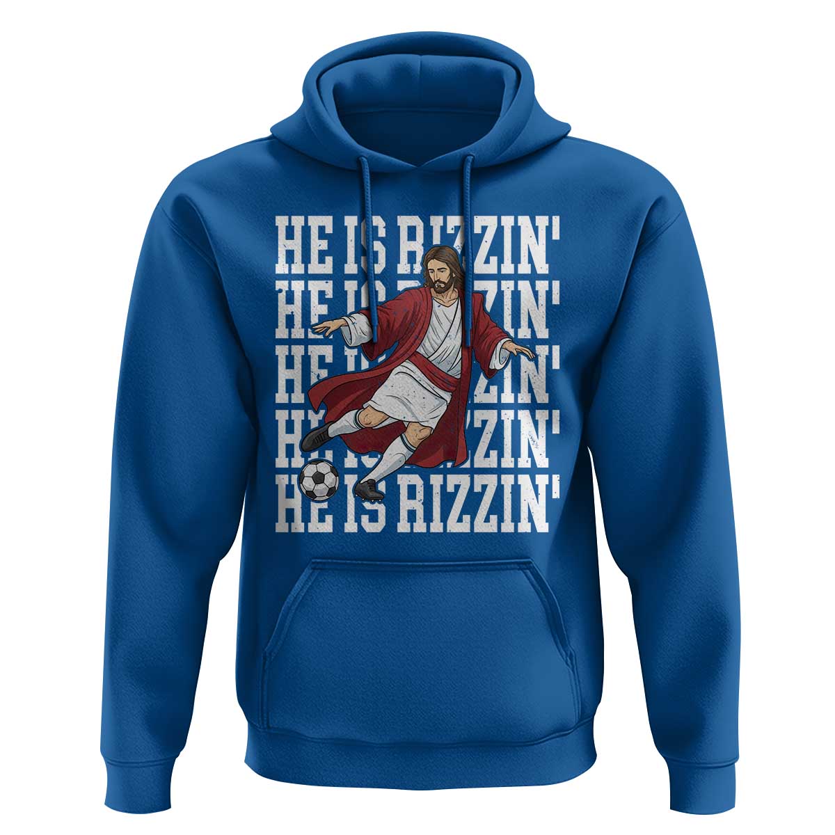 He Is Rizzin Hoodie Funny Christian Soccer Lover Gift