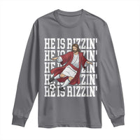 He Is Rizzin Long Sleeve Shirt Funny Christian Soccer Lover Gift